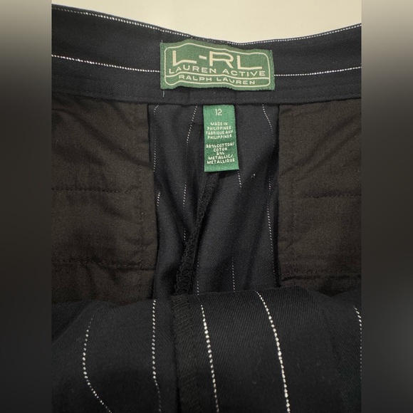 Lauren Ralph Lauren Active Black with Silver Pinstripe Shorts – Size 12 EUC - Picture 5 of 14